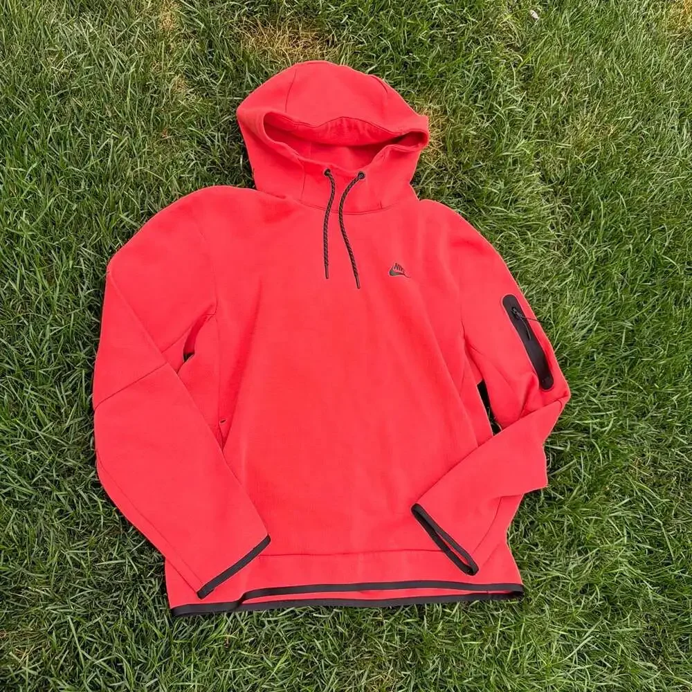 Nike Sportswear Tech Fleece Pullover Hoodie - Red (DD5174-605)